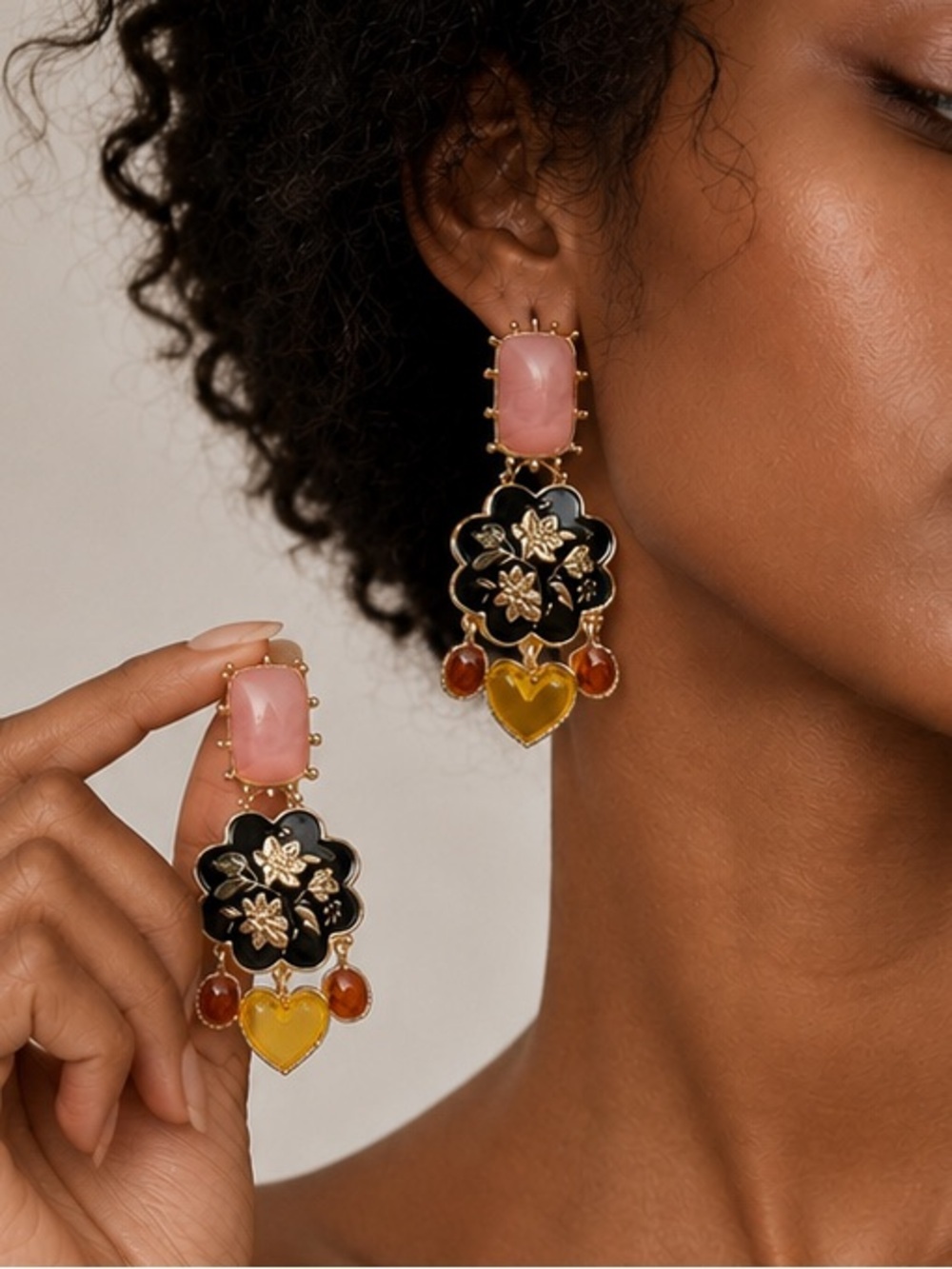 Statement Floral Multicolor Earrings
